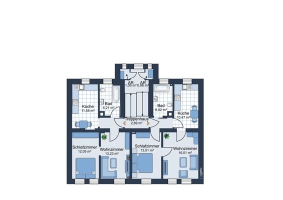 Grundriss Vorderhaus 1.OG