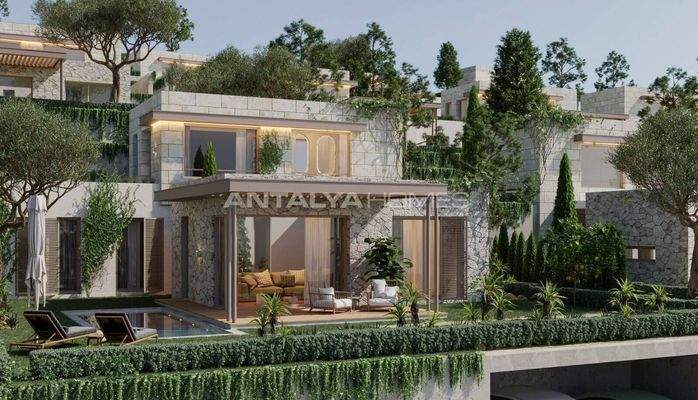 Detached Real Estate with Sea View in Central Location in Bodrum