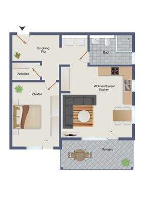 Die Aufteilung der Wohnung