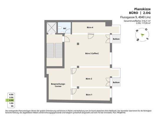 Planskizze Büro 2. OG
