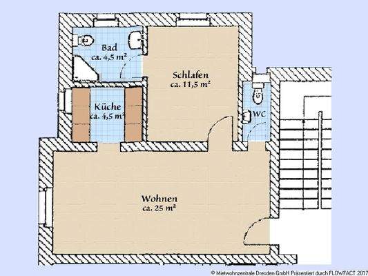 Grundriss - 2 Zimmer in Radebeul