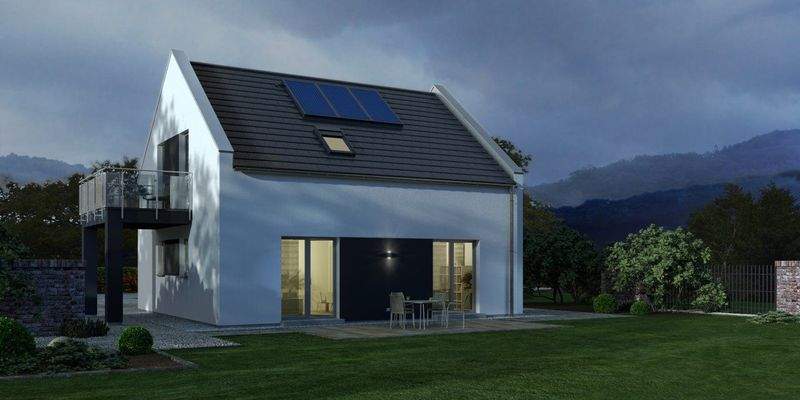 Rückansicht - Variante mit Balkon