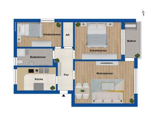 Grundriss Wohnung - 2. OG