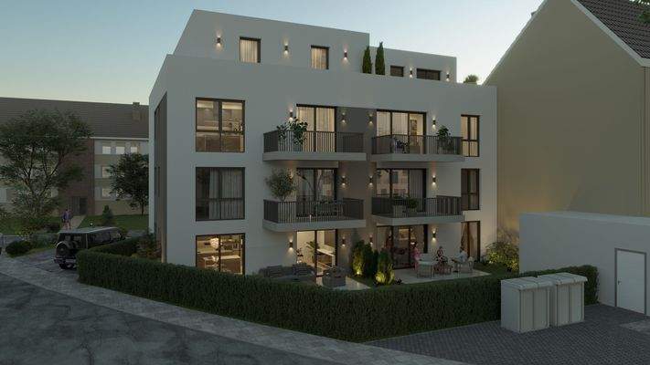 Rückansicht abends