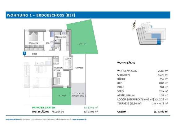 Grundriss - Wohnung 1 [B37]