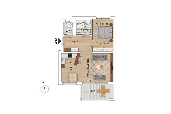 Grundriss Wohnung 26