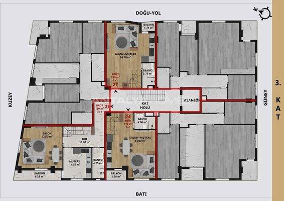 Flats for Sale in Antalya Near the Municipality Building