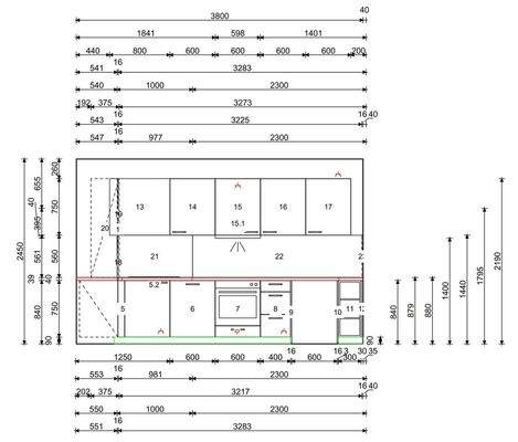 Küchenplanung "L" Arbeitszeile