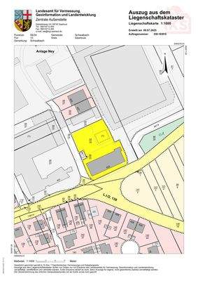 Schwalbach Hauptstraße 423 Katasterkarte Gelb