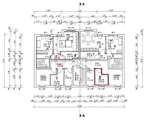 Grundriss - Kellergschoss mit Kellerraum