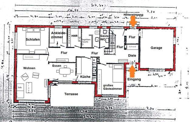 Skizze Grundriss Erdgeschoss