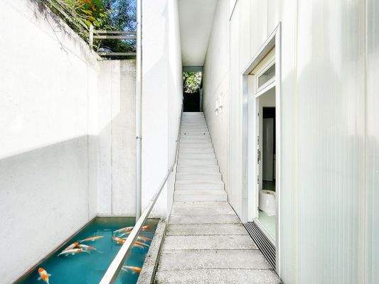 Eingang Atelier - Koi-Teich