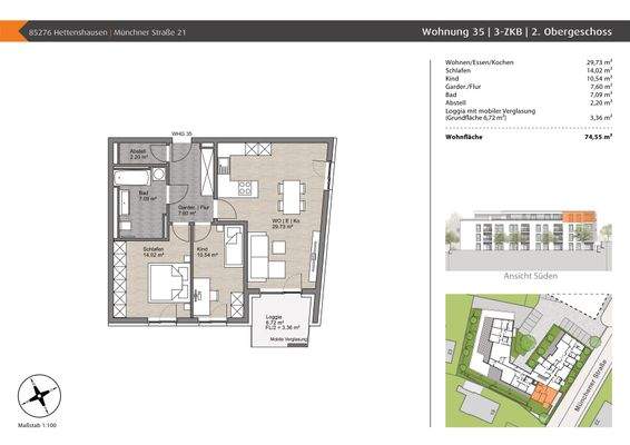 Grundriss Wohnung 35