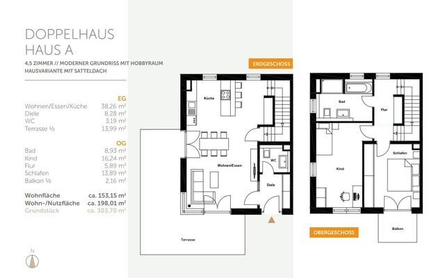 Haus A Grundriss EG+ OG