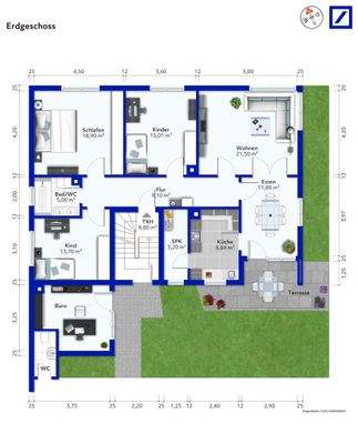 Grundriss EG möbliert, Grafik