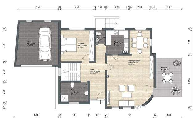 Grundrissplan Erdgeschoss 