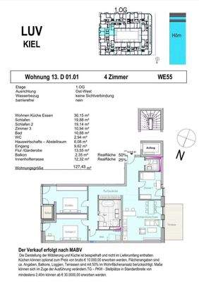 Grundriss WE 55 Baufeld XIII