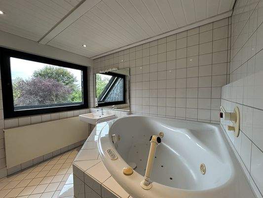 OG Blick aus dem Whirlpool in den Garten