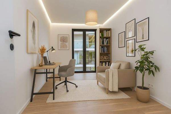 3. Virtual möbliert fice bei Tageslicht - Arbeit