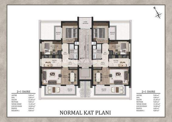 Flats in a Complex with Pool Near Airport in Antalya