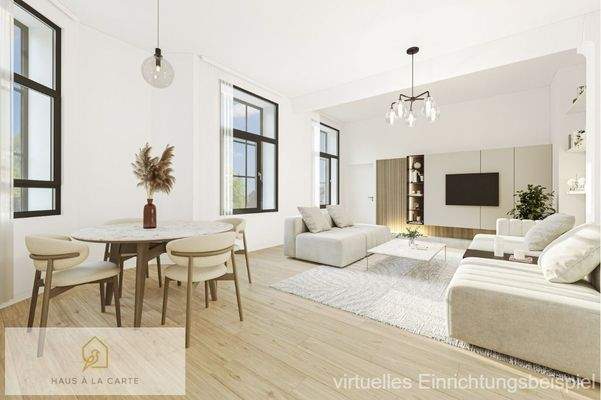 Wohn- und Essbereich - virtuelles Möblierungsbeispiel