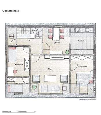 Grundriss Obergeschoss, beispielhaft
