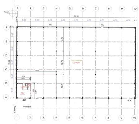 Grundrissplan Halle 1.850m²