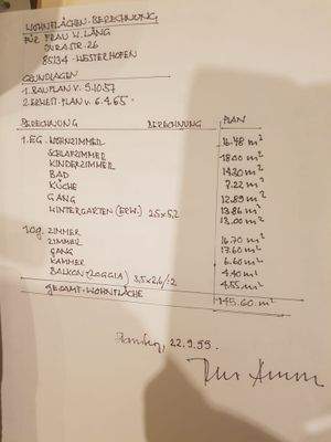 Wohnflächen.-Berechnung