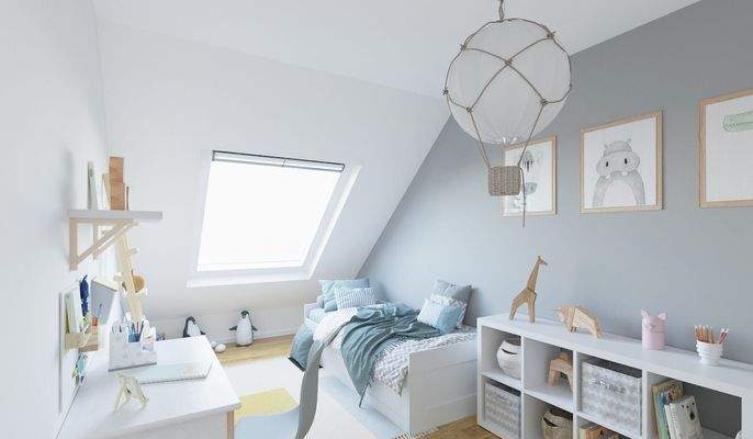 Ein helles, freundliches Kinderzimmer