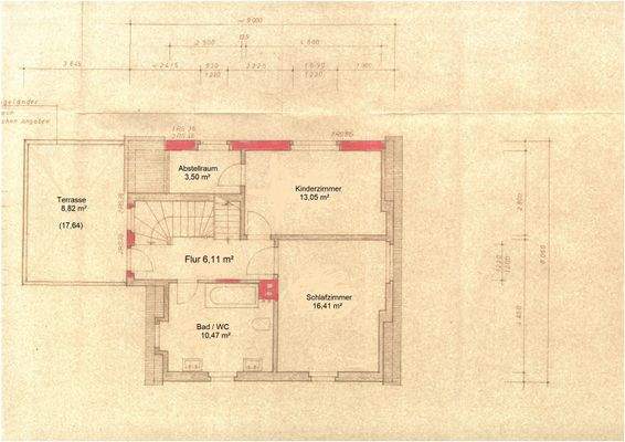 Grundriss Obergeschoss mit Terrasse
