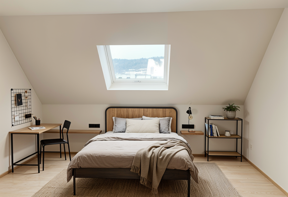 Schlafzimmer (Einrichtungsbeispiel KI)