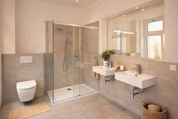 Duschbad mit Doppelwaschtisch