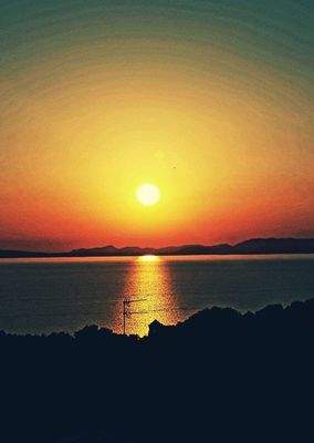 Meerblick mit Sonnenuntergang