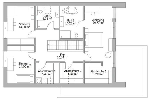 Grundrissbeispiel OG