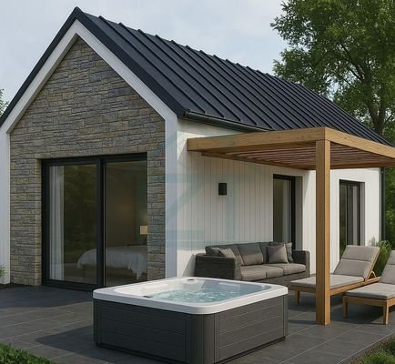 Mini-Villa Whirlpool Terrasse