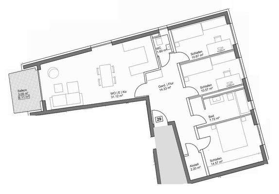 Grundriss Wohnung 29