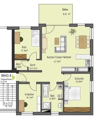 Grundriss Wohnung 4