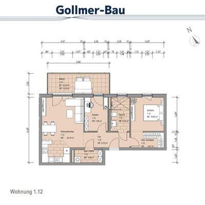 Grundriss Wohnung 1.12