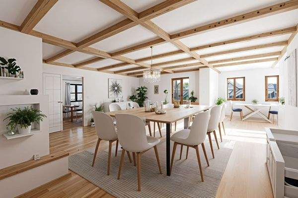 Essbereich mit Blick zur Küche gestaged