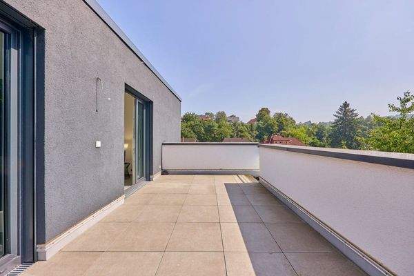 Dachterrasse, angrenzend ans Schlafzimmer und Bad