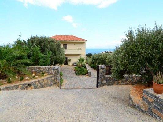 Kreta, Schisma Eloundas: Moderne Villa mit Gästewohnung, in exklusiver Lage, mit Meerblick, zu verkaufen