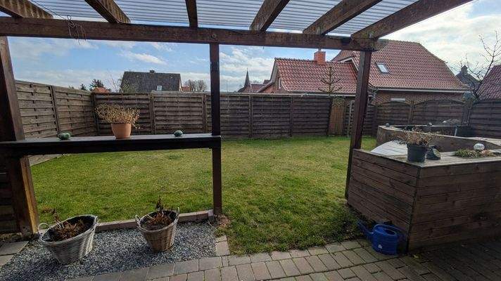 der eingezäunte Bereich