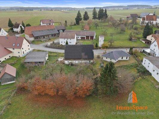 Blick auf die 3 Gebäude