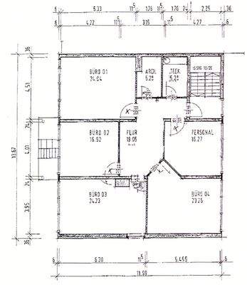 Grundriss Bürowürfel 2. OG