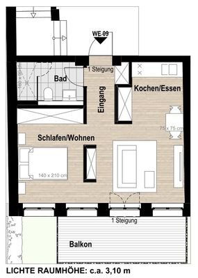 Grundriss Detailansicht WE 09