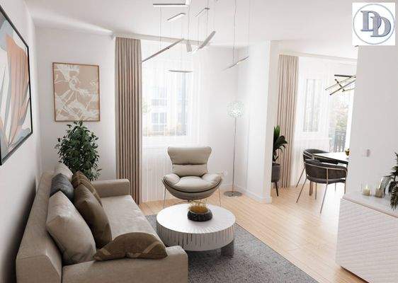 Einrichtungsbeispiel Wohnen/Schlafen