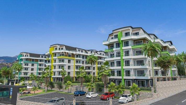 Sea View Flats in a Complex with Swimming Pool in Alanya Oba