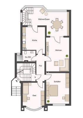 Grundriss Wohnung 1 / Erdgeschoss