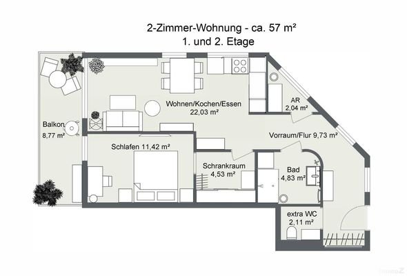 Grundriss_1. und 2. Etage_Top 2 und 4