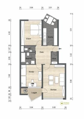 Grundriss 4. OG mit Lift